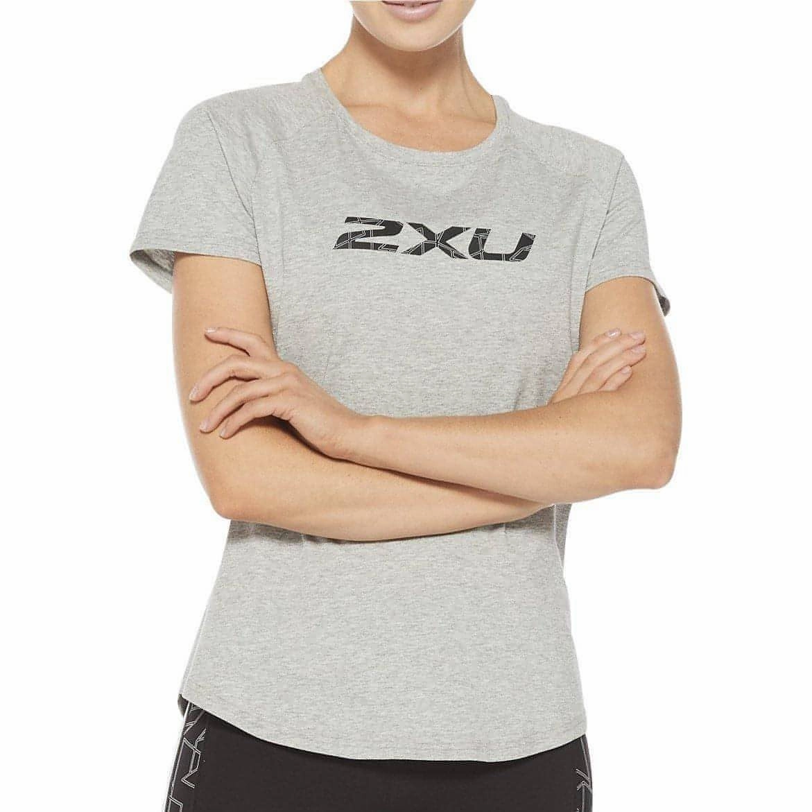 2XU Contender Short Sleeve Womens Running Top - Grey Chill Comfort Wear