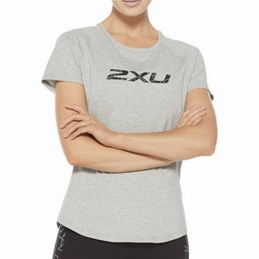 Sporty Comfort Leisure Casual 2XU Contender Short Sleeve Womens Running Top - Grey