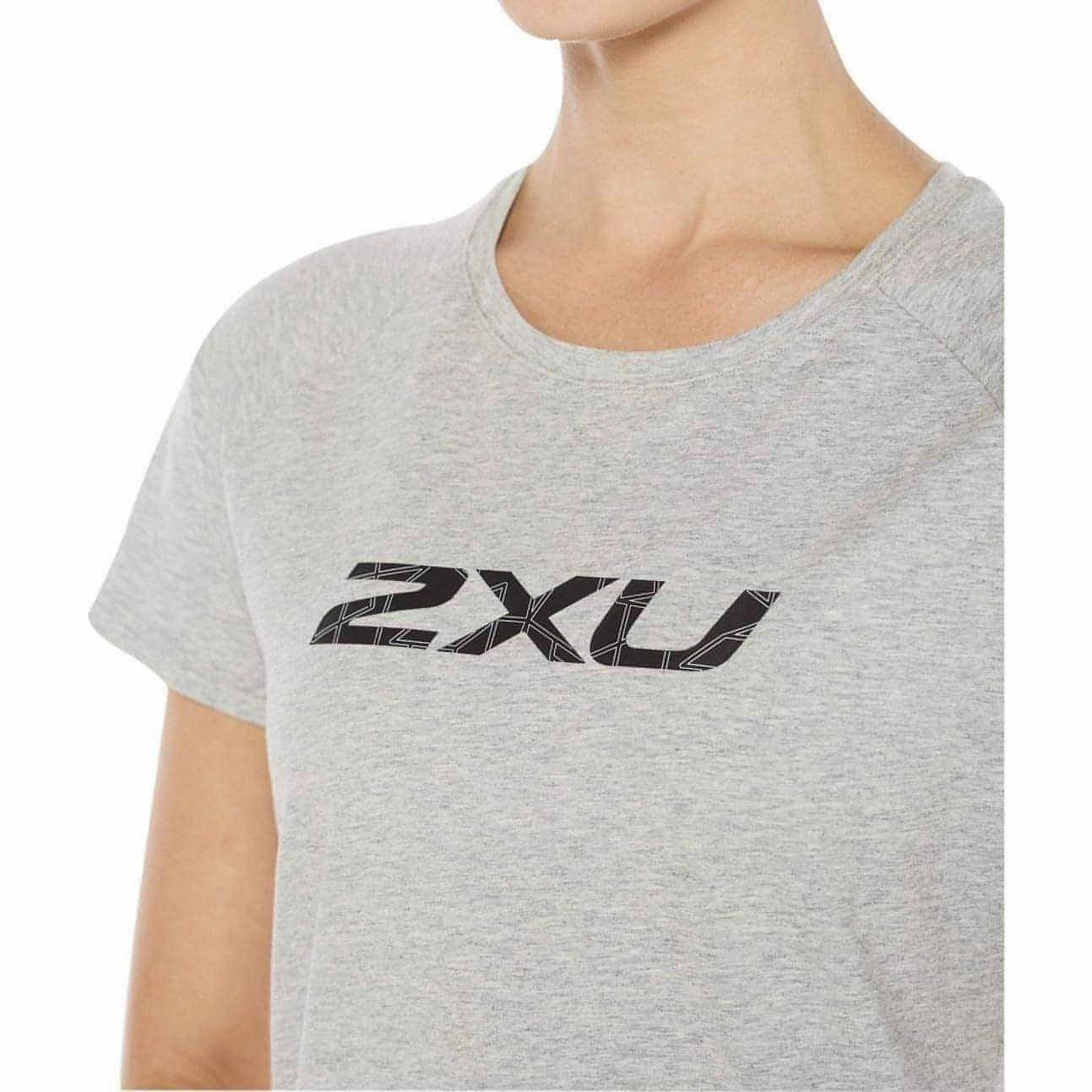 Quick Change Durable Knitwear 2XU Contender Short Sleeve Womens Running Top - Grey