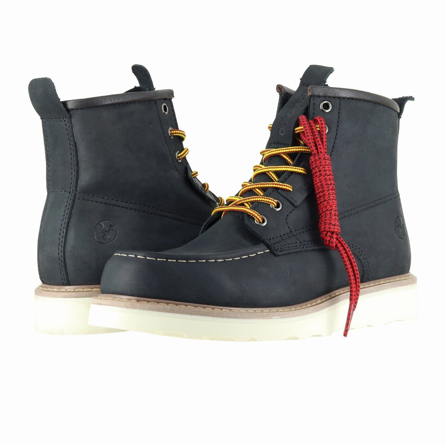 6" Moc Toe Work Boots for Men and Soft Toe Boots and Vibram EVA Outsole and EH Rated Vintage Vibe