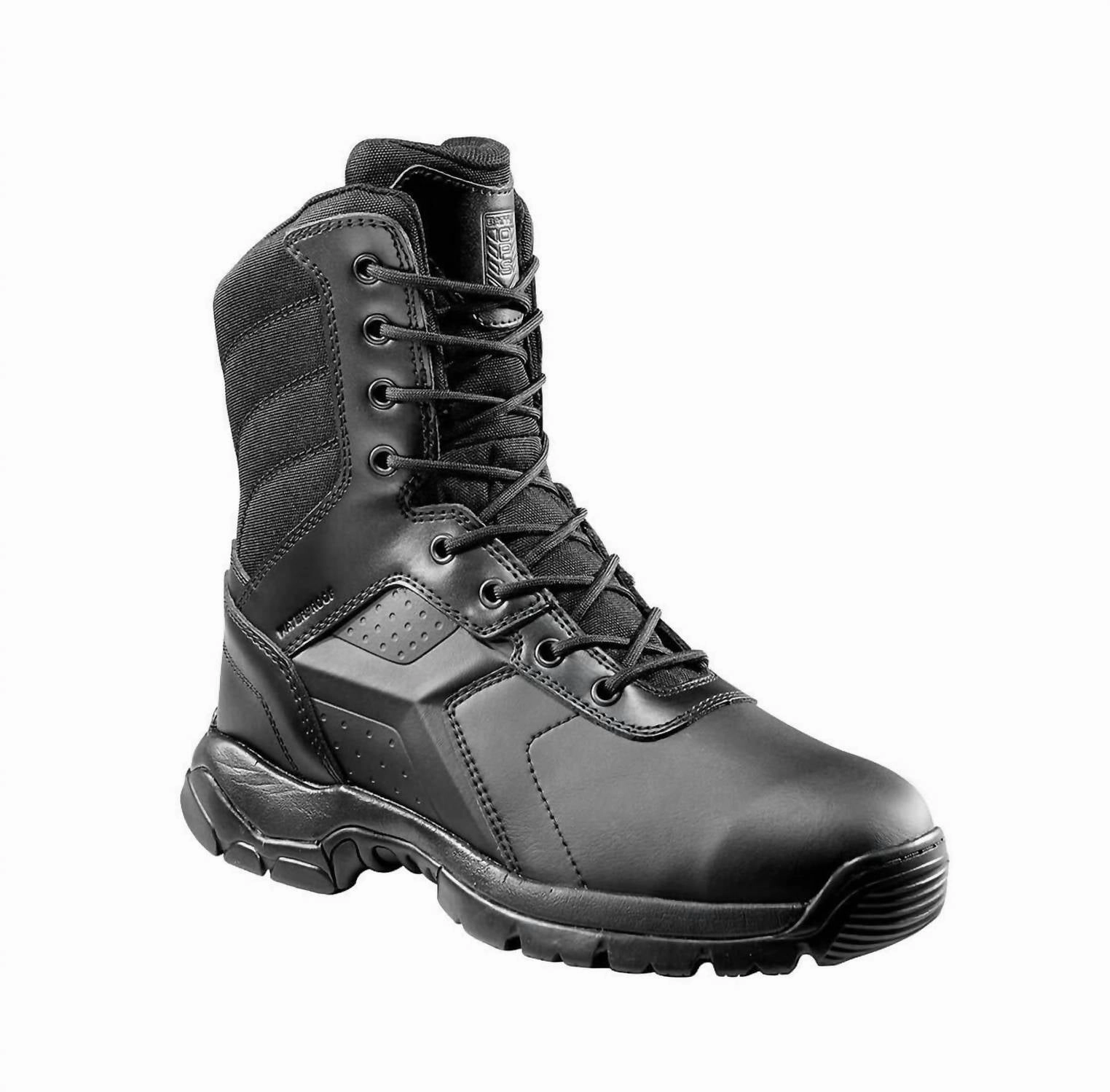 8" Waterproof Tactical Boot - Side Zip Composite Safety Toe In Black Thermal Core Snow Trekker Flexible Shaft