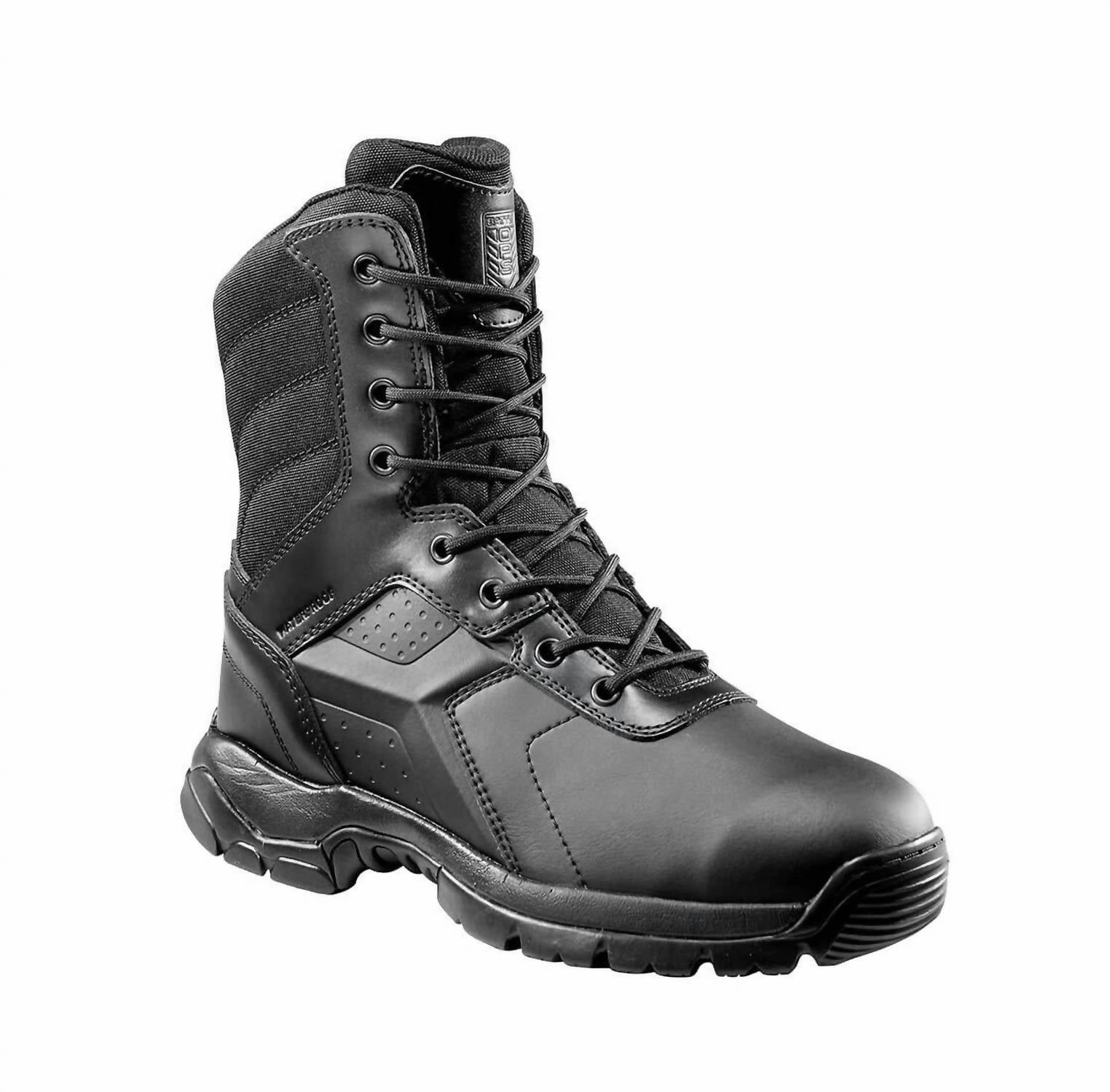 8" Waterproof Tactical Boot - Side Zip Composite Safety Toe In Black Cold Weather Protective Finish Comfort Seeker