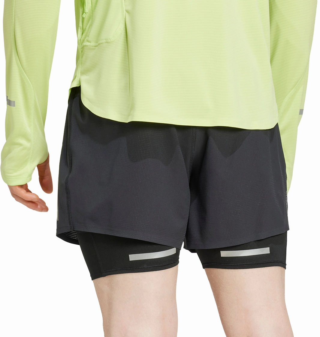 Basic Stretch warm tones adidas Ultimate Reflective 2 In 1 Mens Running Shorts - Black