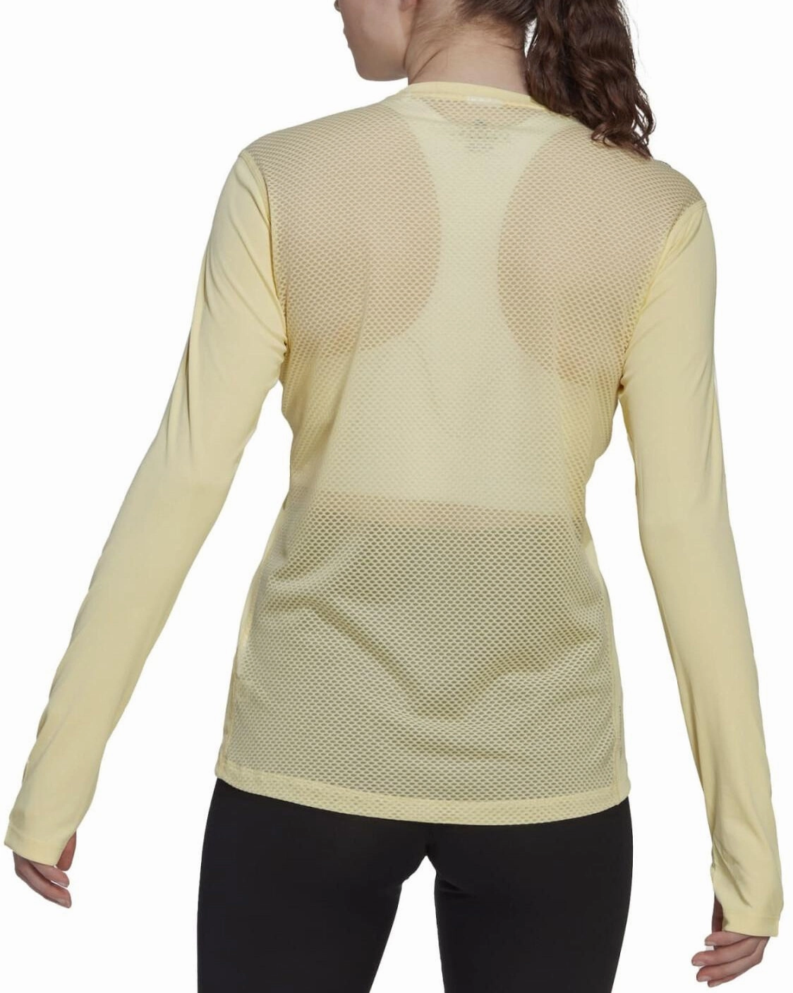 adidas Own The Run Long Sleeve Womens Running Top - Yellow Slippers