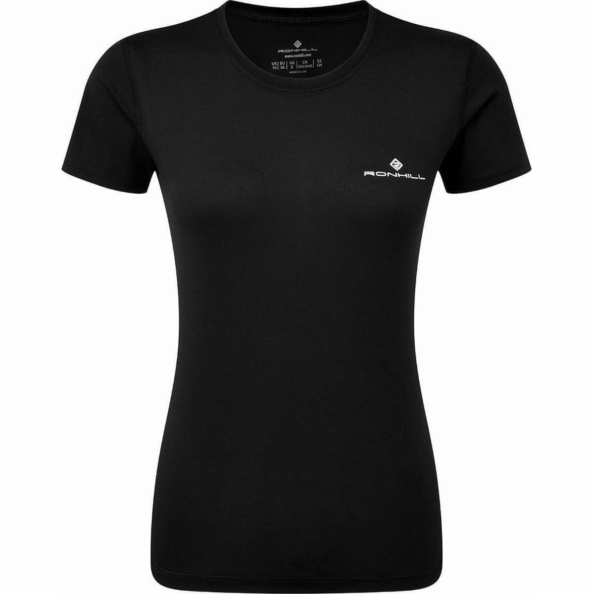 dry cleanable Ronhill Core Short Sleeve Womens Running Top - Black