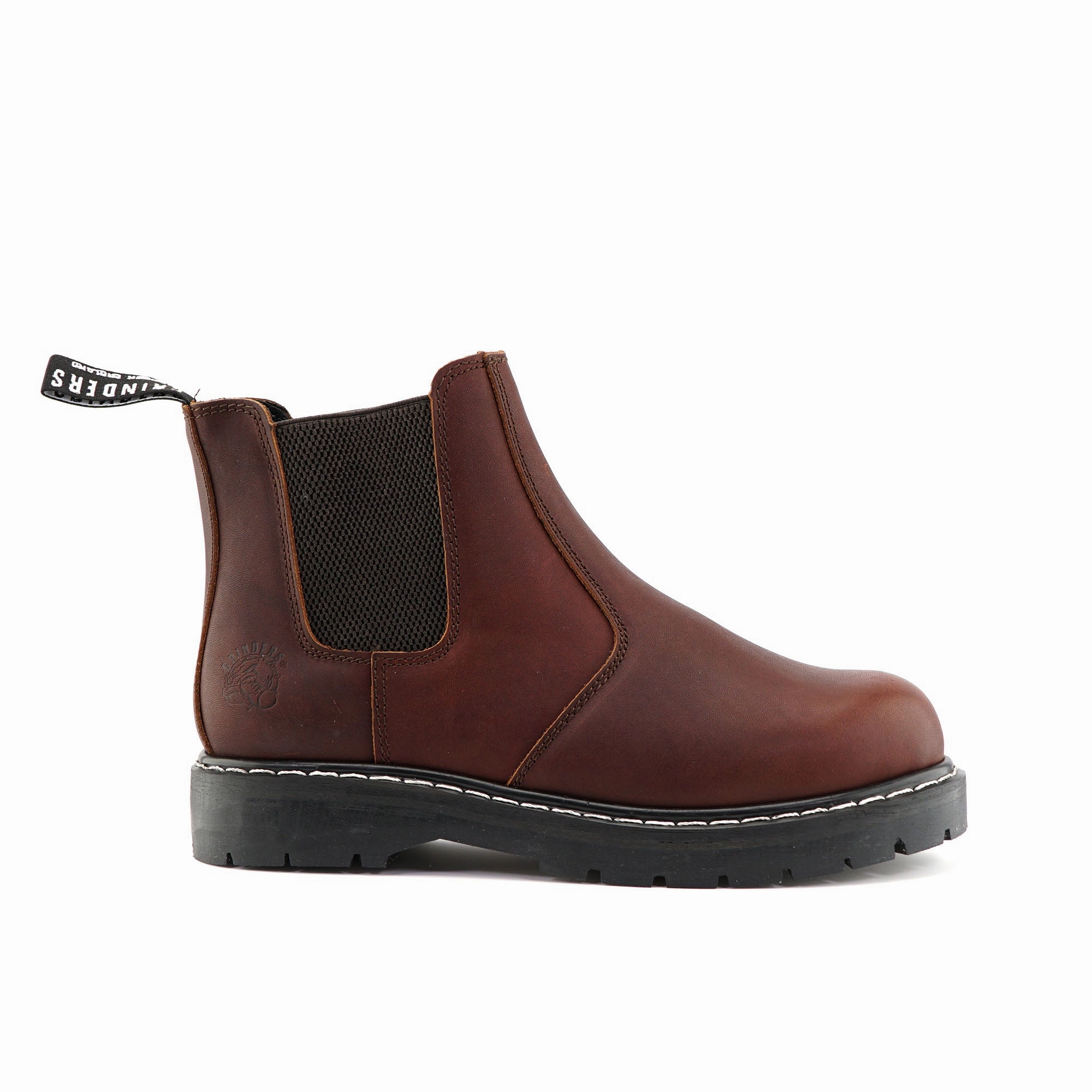 Grinders Unisex Wine  Leather Ankle Slip On Boots - Chelsea ACS Resilient Sole