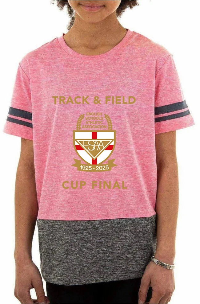 More Mile Marl ESAA Cup Final Short Sleeve Running Top - Pink Stretchable Armholes Outdoor Outfit Style
