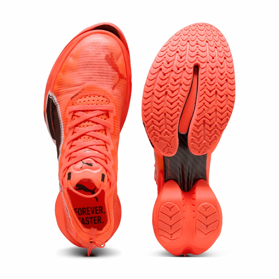 Foam Midsole toe - hugging Puma Men's Fast-R NITRO Elite 2 Running Shoes in Glowing Red/Puma White SS25