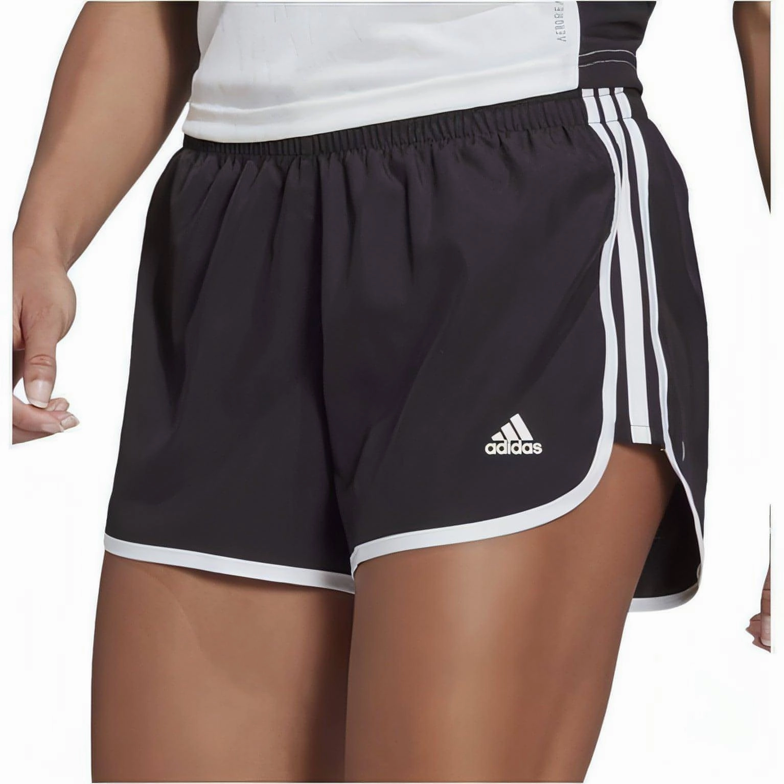 Reflective Trim Detail adidas 3 Inch Marathon 20 Womens Running Shorts - Black