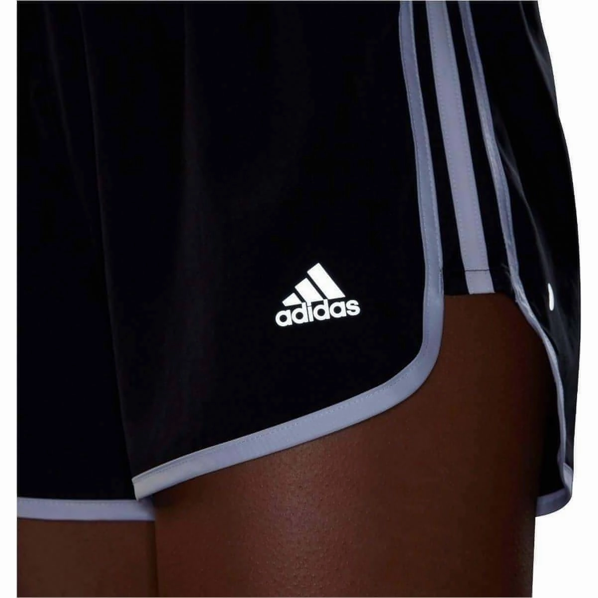 adidas 3 Inch Marathon 20 Womens Running Shorts - Black Semi-formal Reflective Safety Detailing