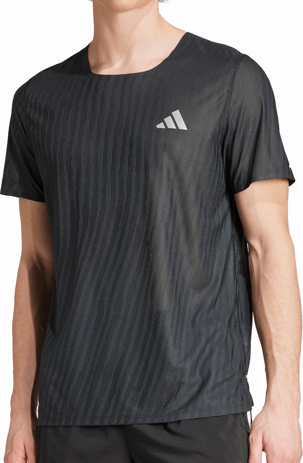 adidas ADI365 ClimaCool  Short Sleeve Mens Running Top - Black Non Iron Fabric Street Smart Look