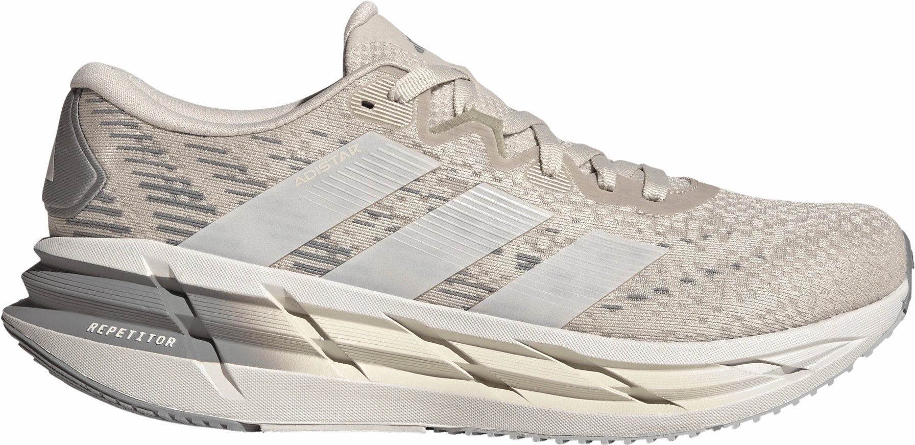 adidas Adistar 4 Mens Running Shoes - Grey running on a dirt track shoes