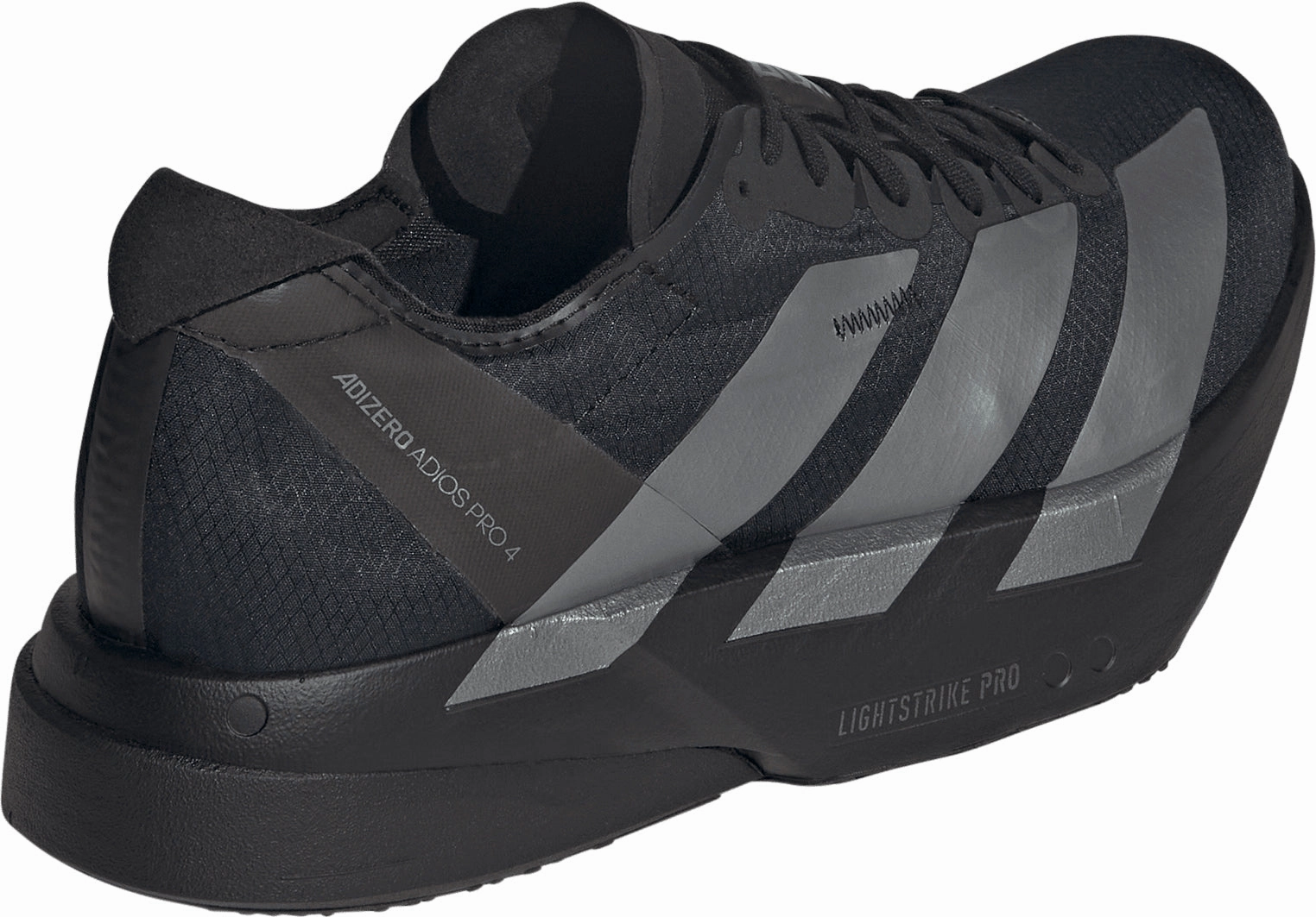 adidas Adizero Adios Pro 4 Mens Running Shoes - Black appliqued running option Anti Slip Traction Pattern