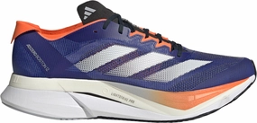 adidas Adizero Boston 12 Mens Running Shoes - Blue elastic closure shoes functional - style shoes