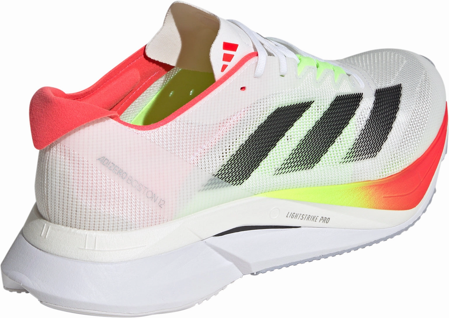 Single color breathable mesh shoes adidas Adizero Boston 12 Mens Running Shoes - White