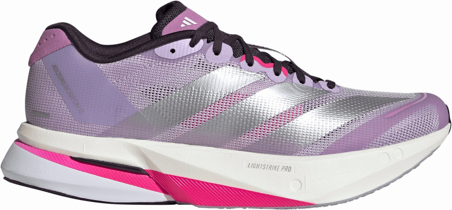 adidas Adizero Boston 13 Womens Running Shoes - Purple pronation - correcting shoes Rubberized Edge Protection