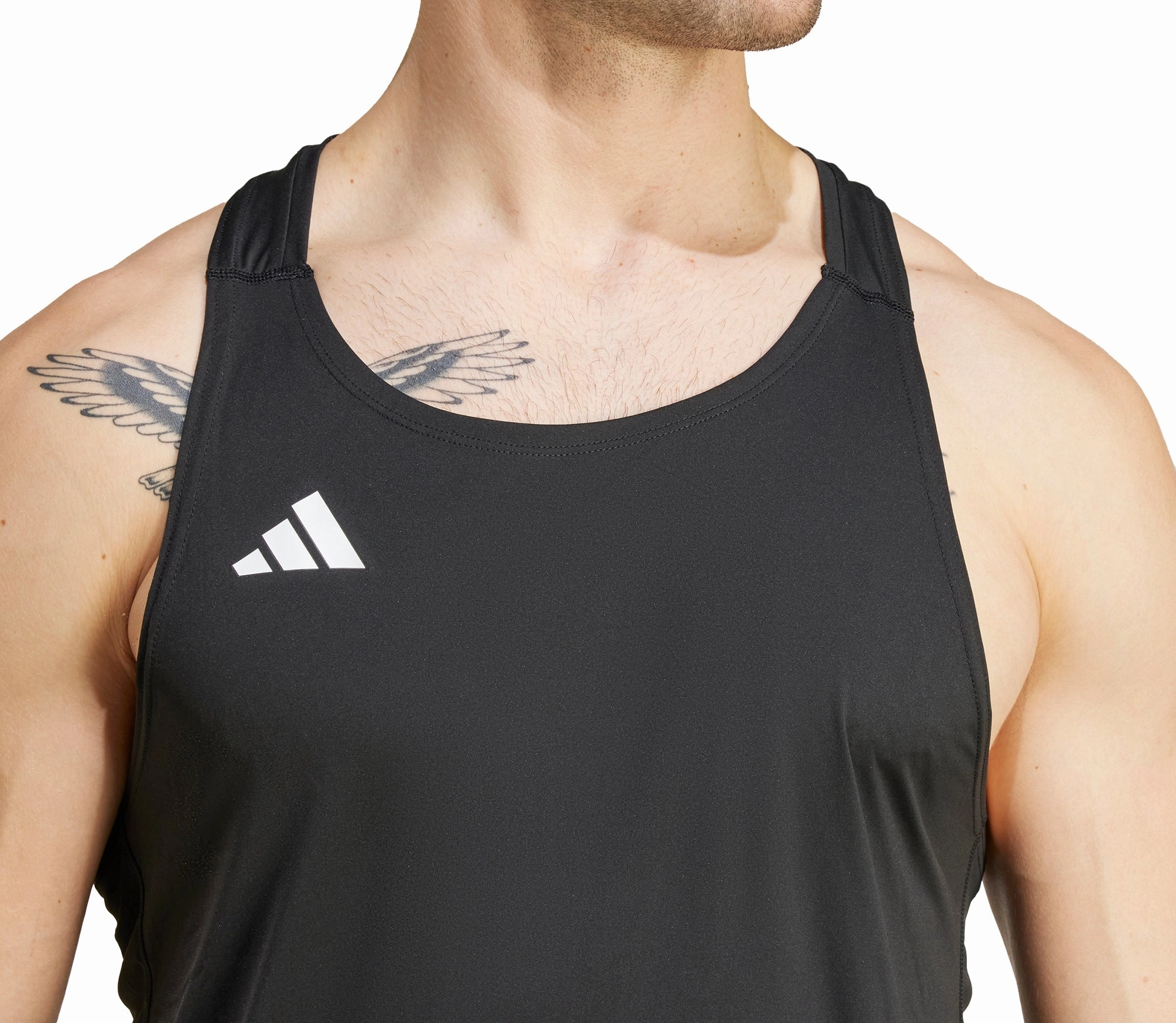 with zippers Double Stitched Seams adidas Adizero Essentials Mens Running Vest - Black