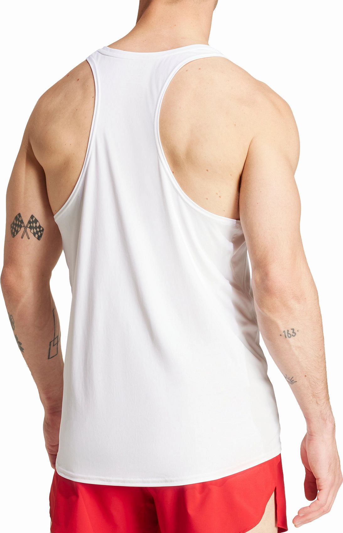 length Shrink Resistant Fabric adidas Adizero Essentials Mens Running Vest - White
