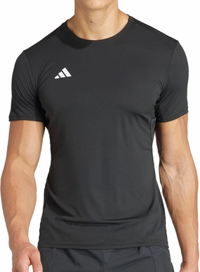 adidas Adizero Essentials Short Sleeve Mens Running Top - Black Versatile Wear Quick Fit Design