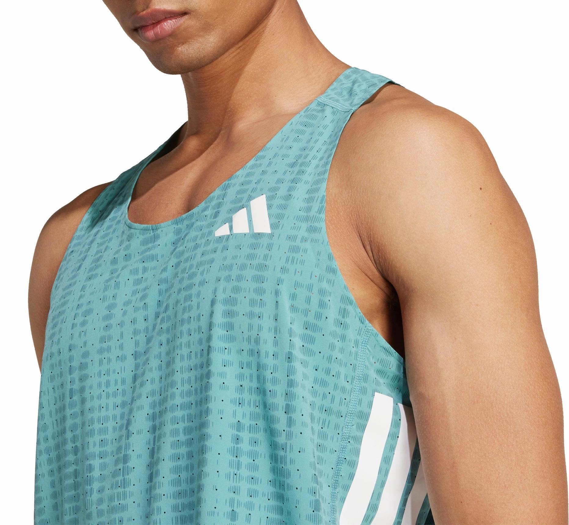 Easy to store theory adidas Adizero Mens Running Vest - Green