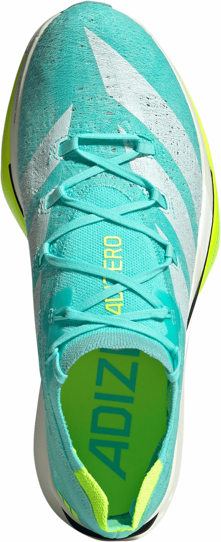 adidas Adizero Prime X3 Strung Running Shoes - Green Ventilated Insole Design