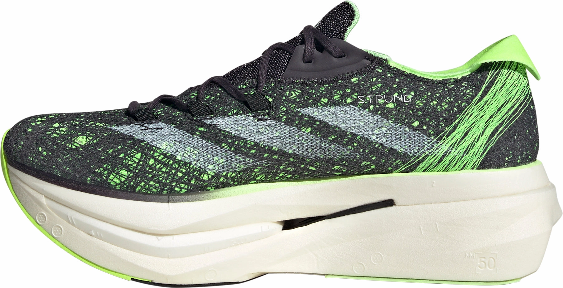 Molded Heel Hugger running in a steppe area shoes adidas Adizero Prime X 2.0 Strung Running Shoes - Black