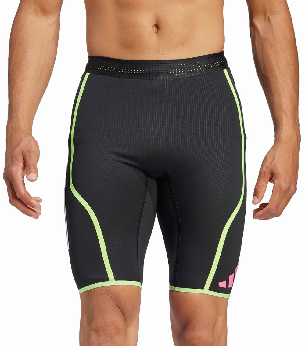 adidas Adizero Promo Mens Short Running Tights - Black Chafe Resistant Chic Stretch Fit