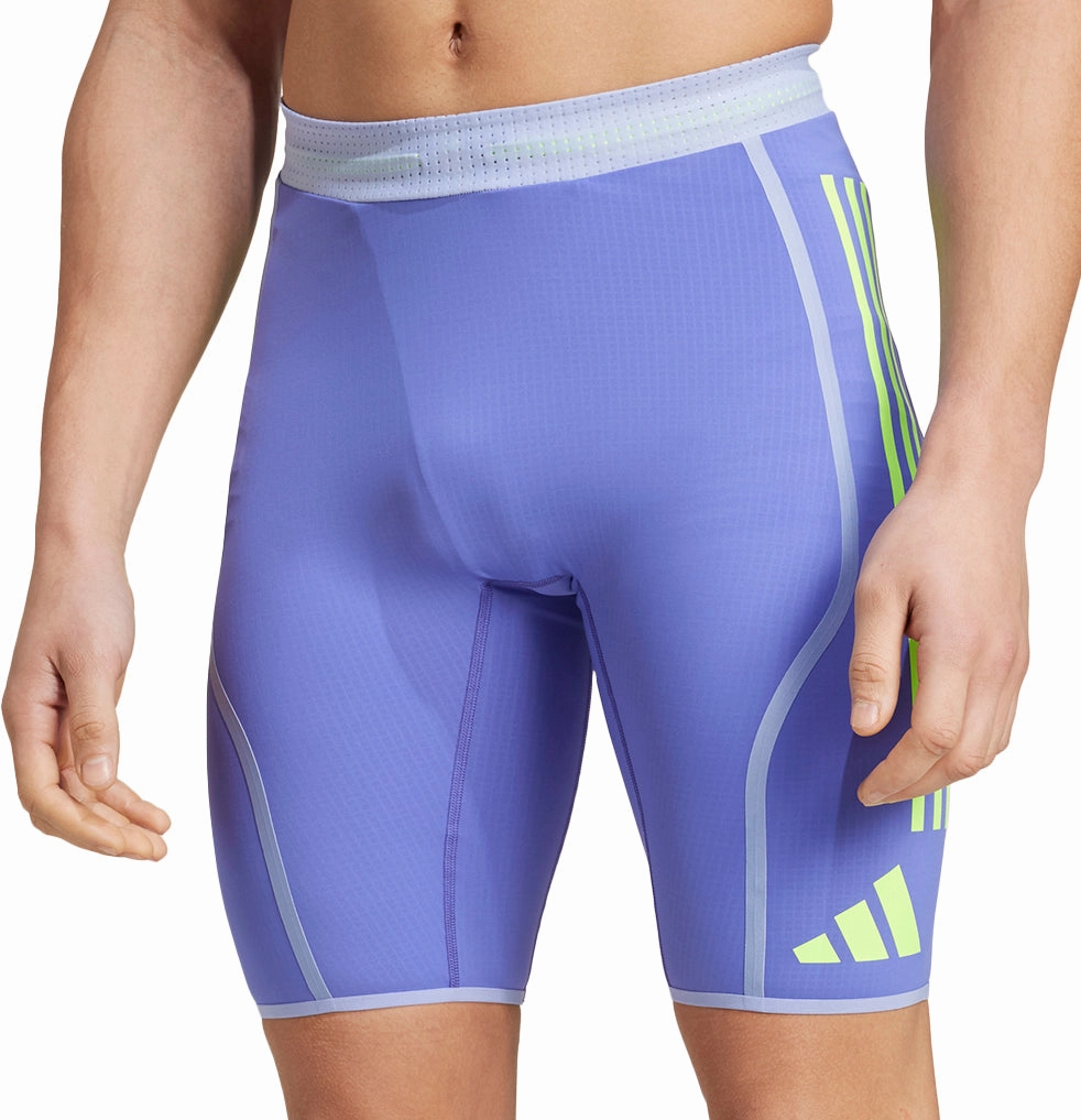 Balanced feel adidas Adizero Promo Mens Short Running Tights - Blue