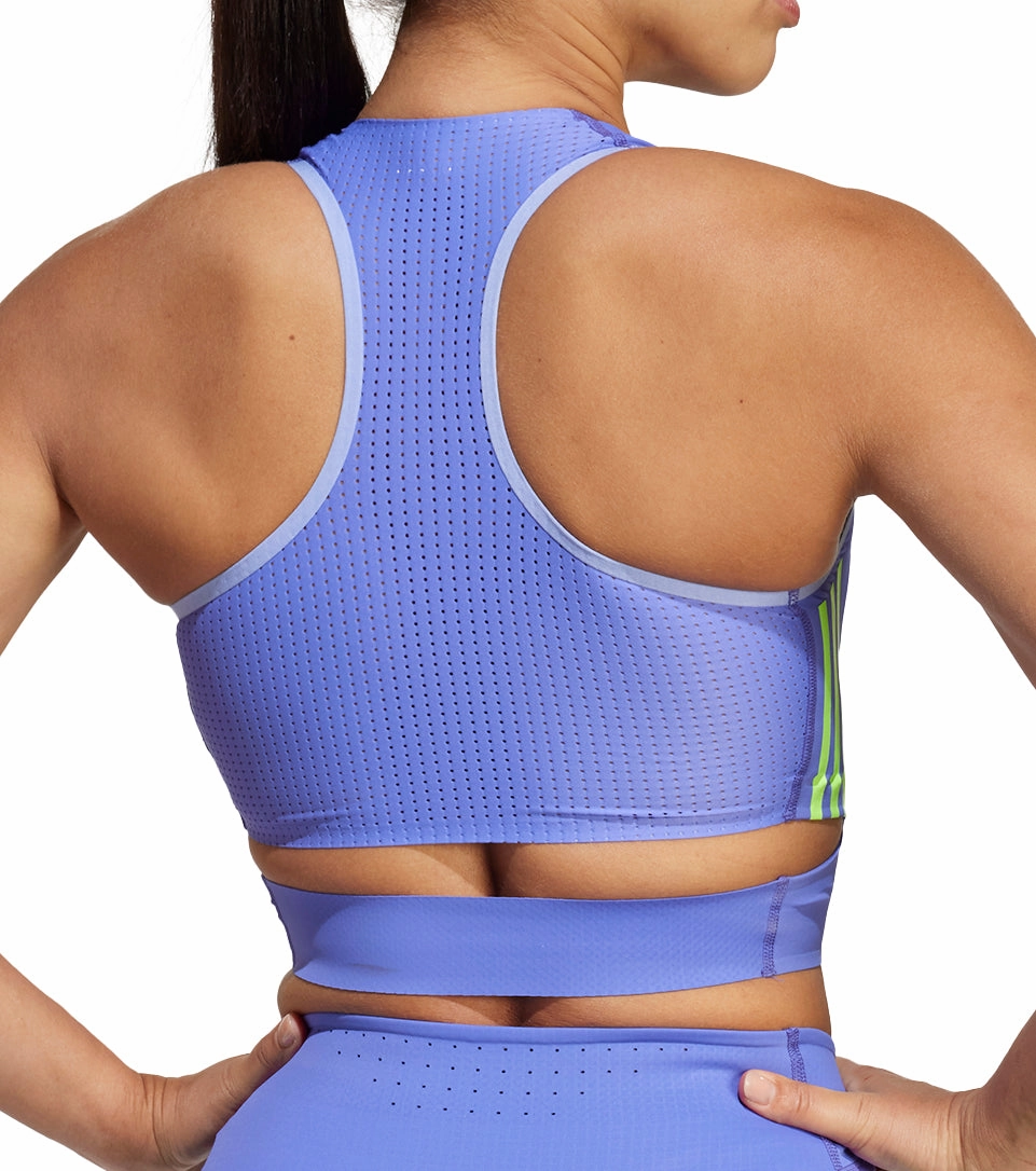 Flexible Fit regulation adidas Adizero Promo Womens Running Crop Top - Blue