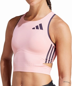 warm - feeling clothing adidas Adizero Promo Womens Running Crop Top - Pink