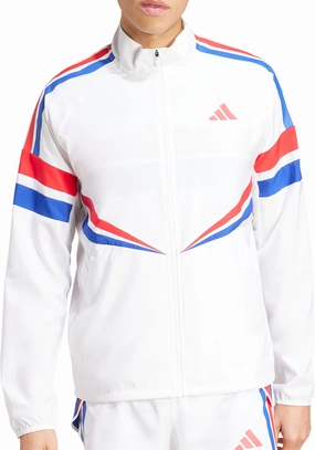 Lip-gloss adidas Adizero Retro Mens Running Jacket - White