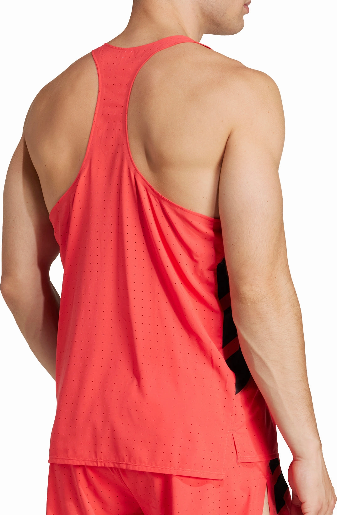 finish made in South America adidas Adizero Road To Records Mens Running Vest - Red