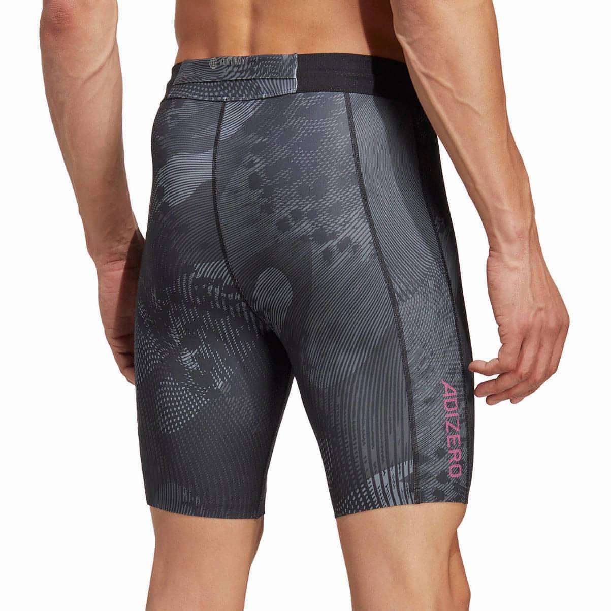 QuickAdjustStraps adidas Adizero Saturday Mens Short Running Tights - Black