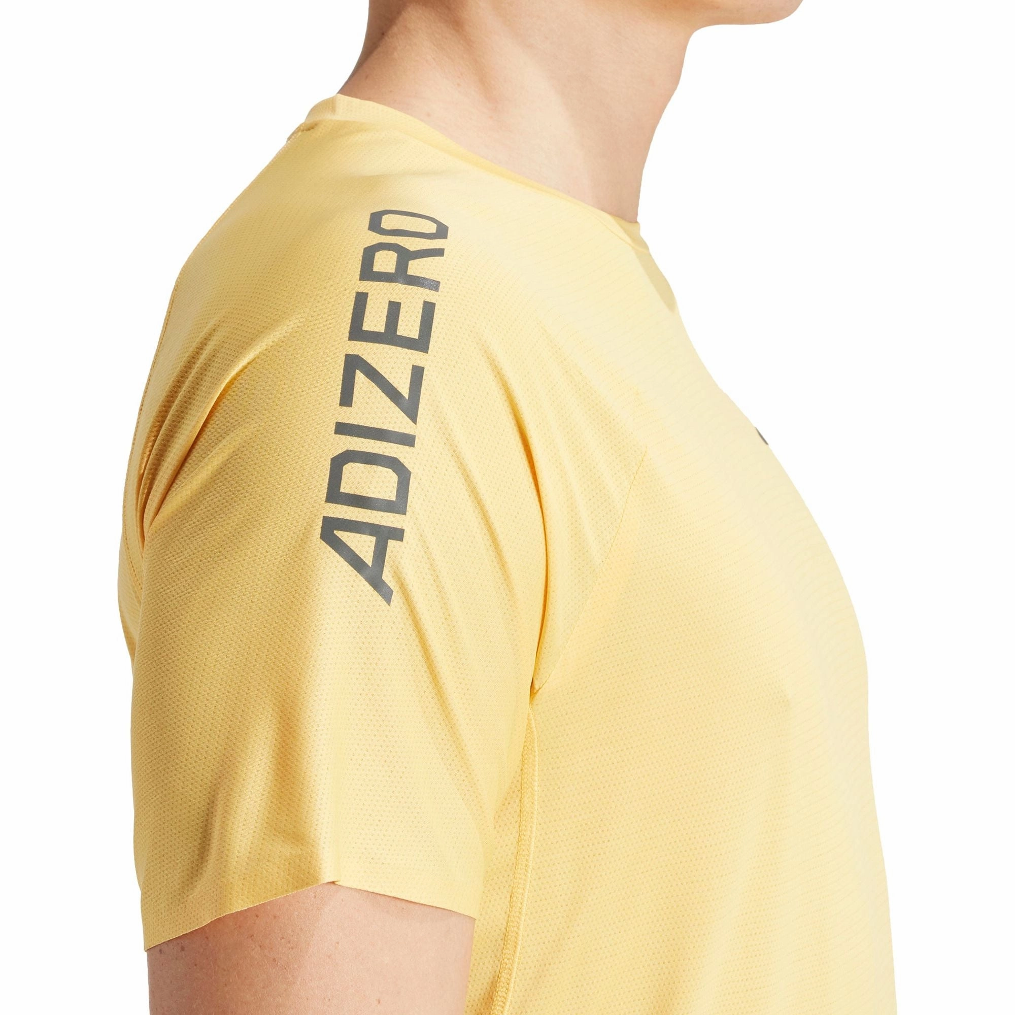 certified Everyday Layering adidas Adizero Short Sleeve Mens Running Top - Yellow