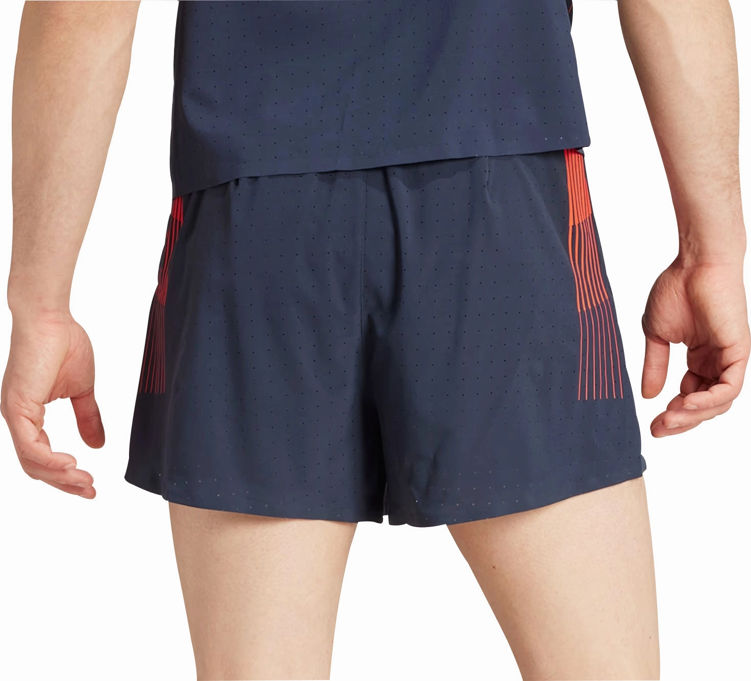 light texture adidas Adizero Team GB Mens Split Running Shorts - Blue