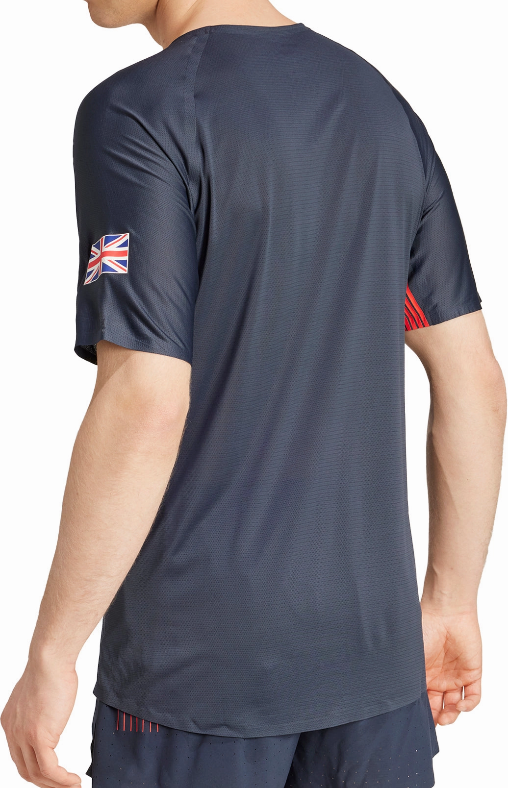 adidas Adizero Team GB Short Sleeve Mens Running Top - Blue Practical Wear Printed uniqueness