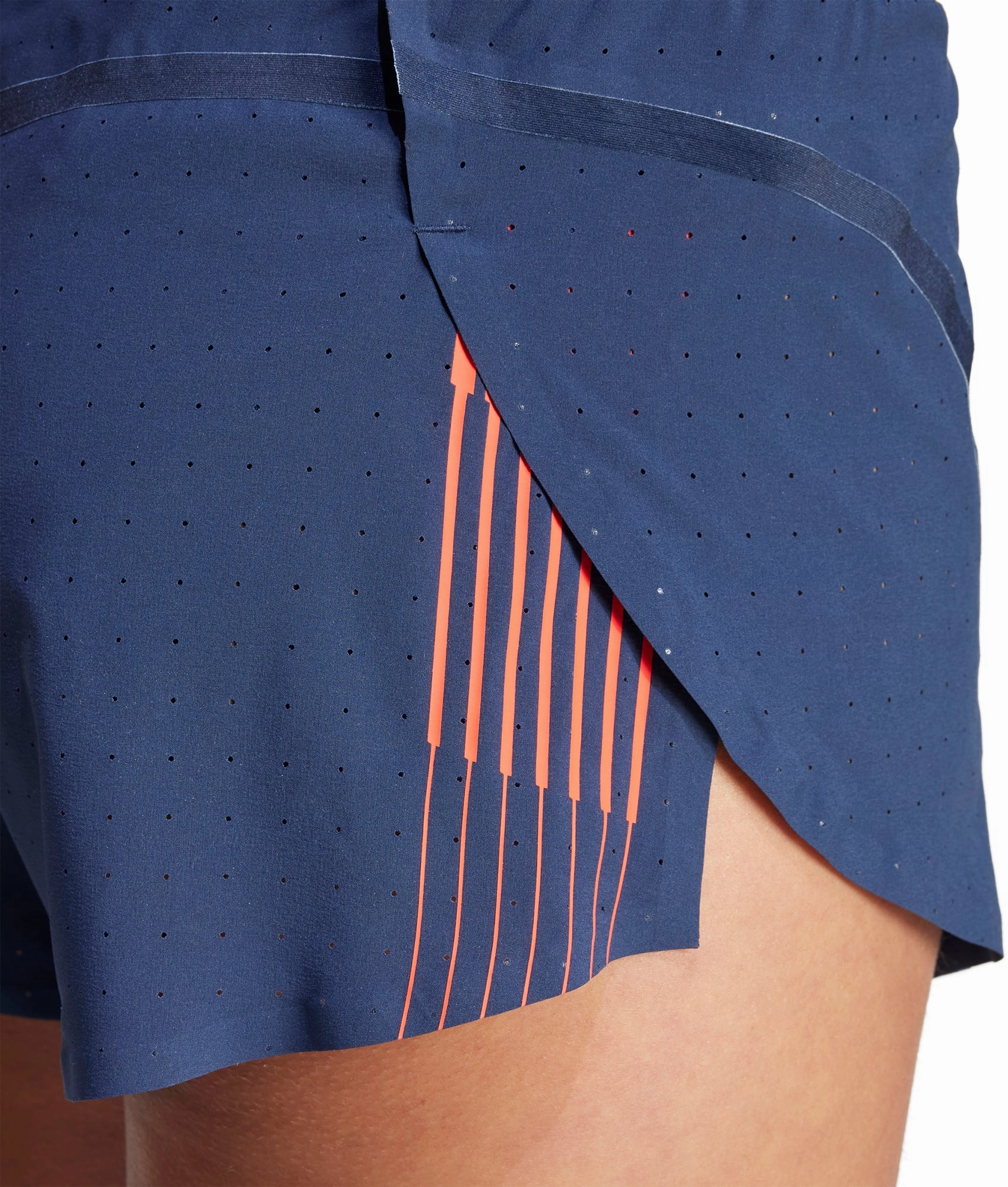 Multi Pocket Design Breathable Design adidas Adizero Team GB Womens Split Running Shorts - Blue