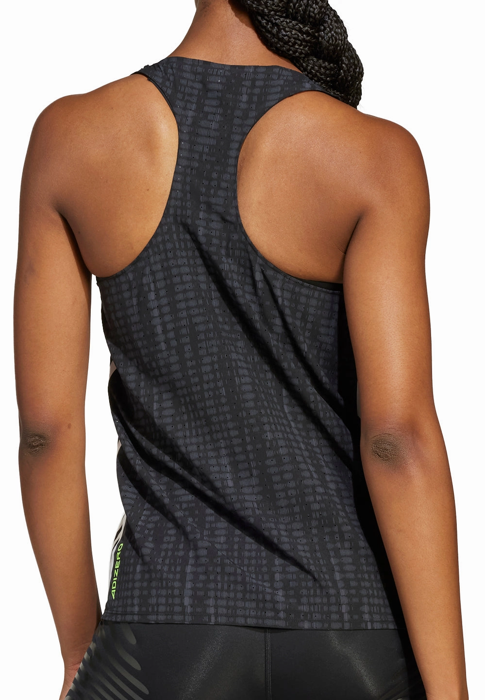 adidas Adizero Womens Running Vest Tank Top - Black Yoke Back Seamless Ergonomic Cut