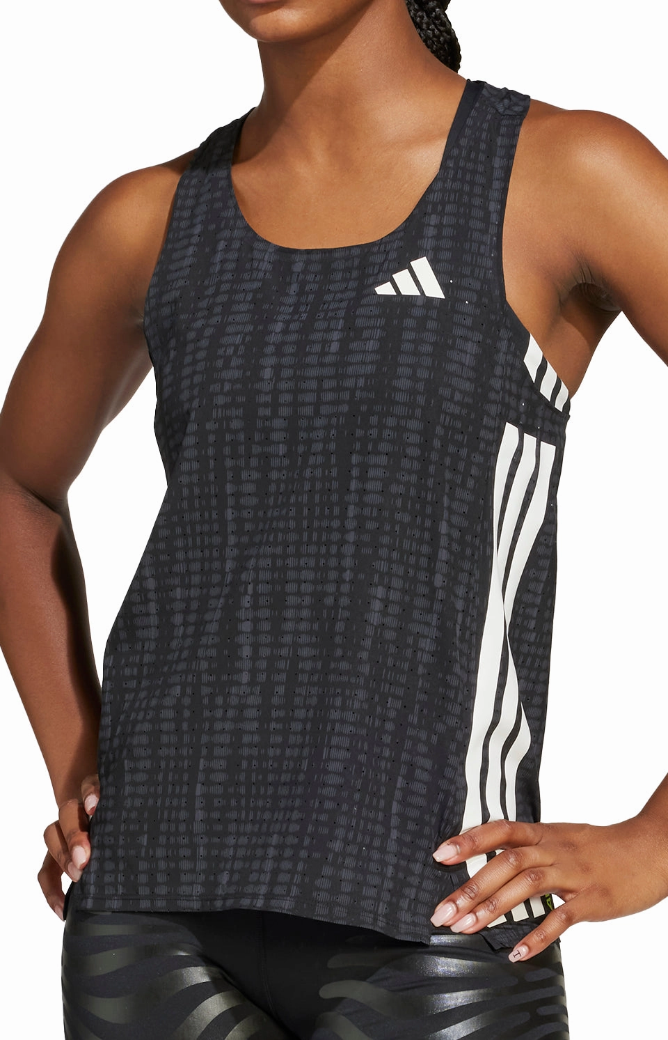 adidas Adizero Womens Running Vest Tank Top - Black Waterproof Zippers