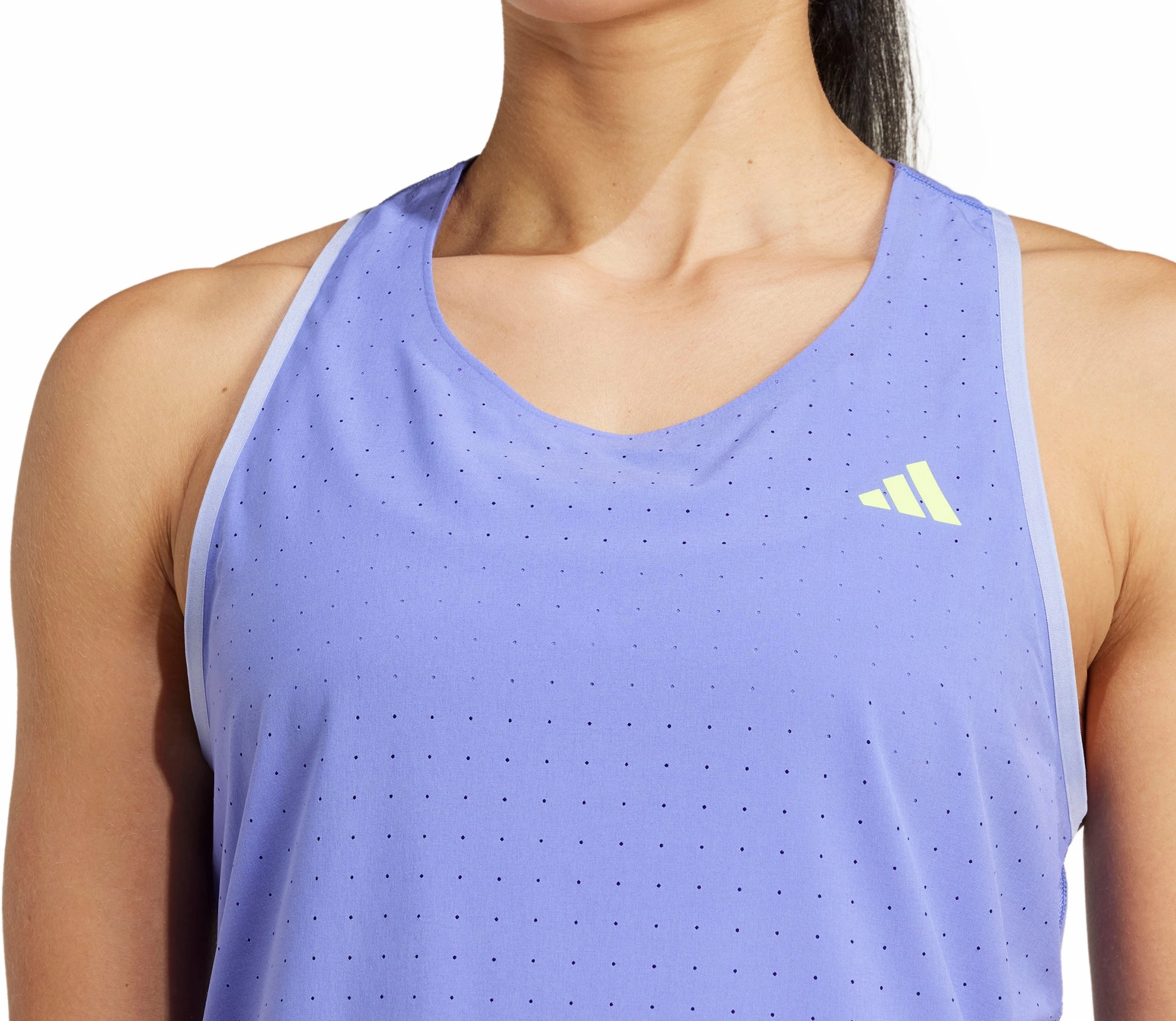 Foldable Construction adidas Adizero Womens Running Vest Tank Top - Blue