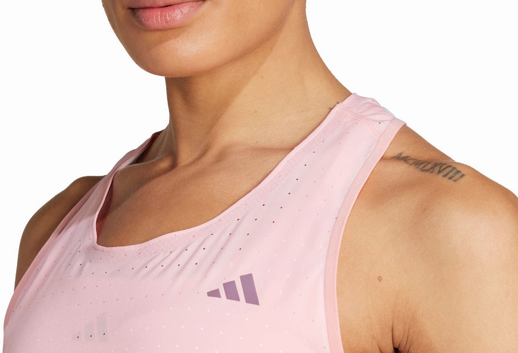 more adidas Adizero Womens Running Vest Tank Top - Pink