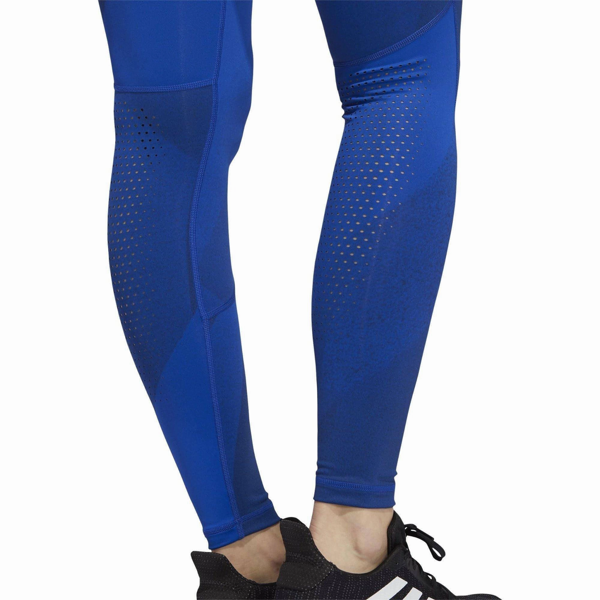 adidas AlphaSkin Graphic Womens Long Training Tights - Blue Versatile Style Wear Eco Shopper Pilates Session