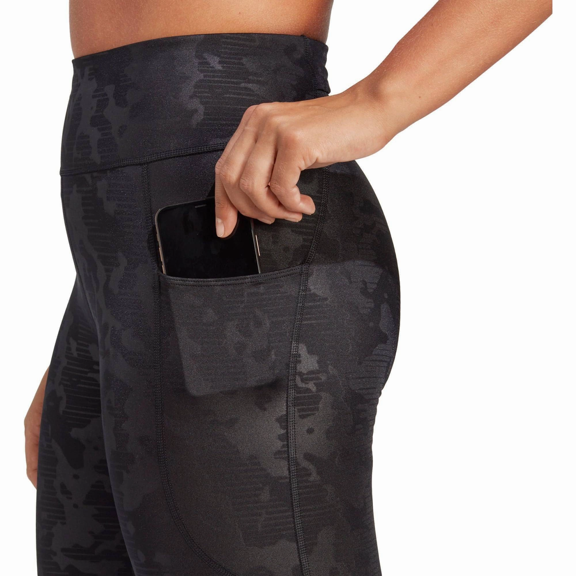 adidas DailyRun Embossed High Rise Womens 7/8 Running Tights - Black Eco Shopper Evening Walk Loose Fit Minimalist Style