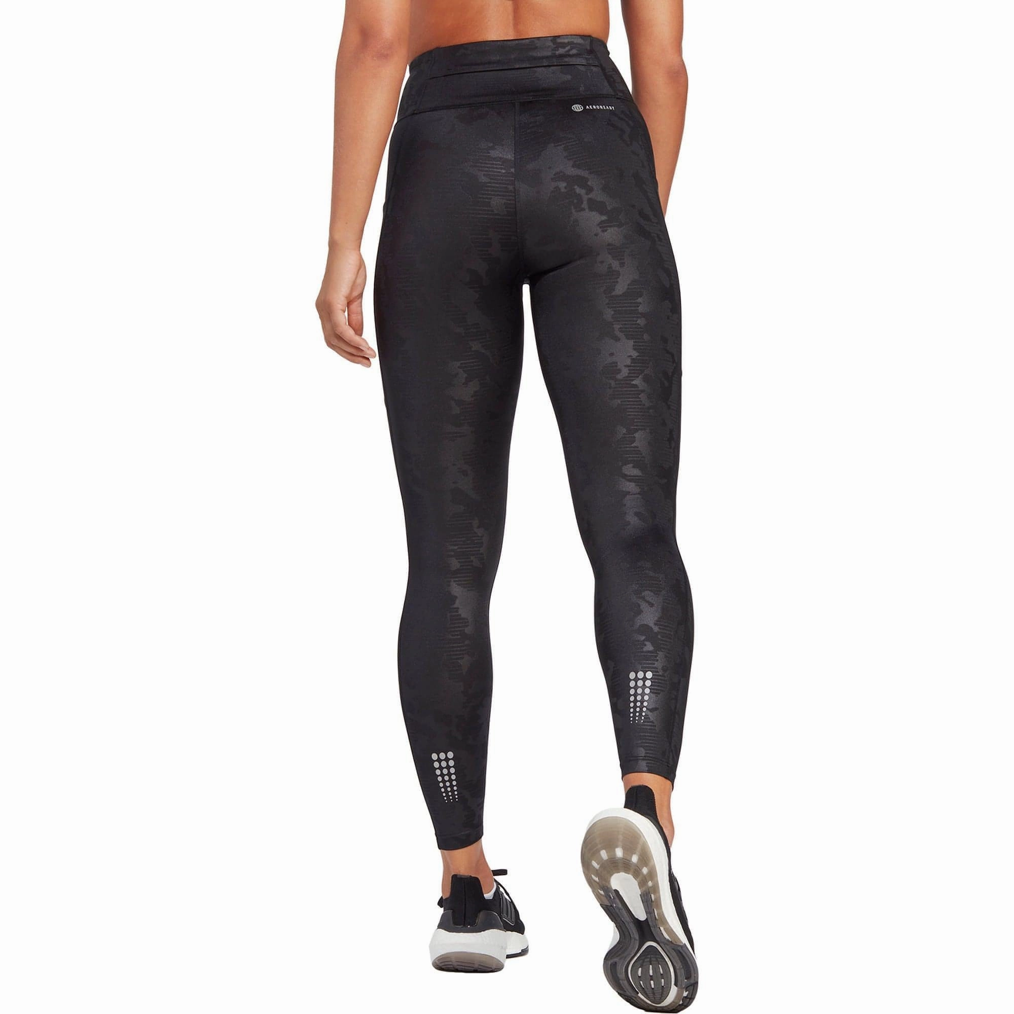 adidas DailyRun Embossed High Rise Womens 7/8 Running Tights - Black Postpartum Fit Daily Routine