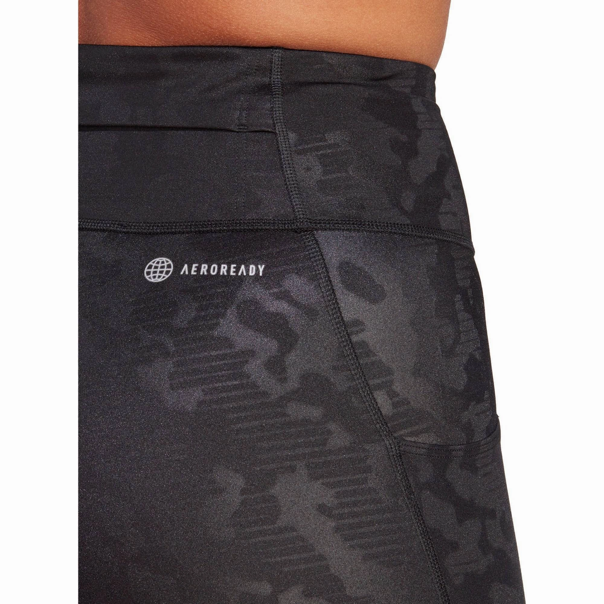 adidas DailyRun Embossed High Rise Womens 7/8 Running Tights - Black Seamless Design Fitness Training