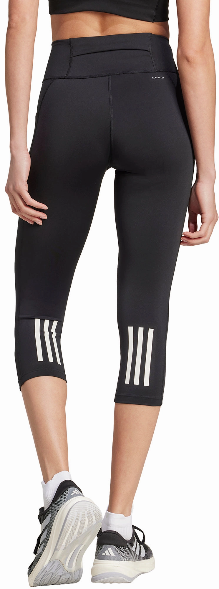 adidas DailyRun Womens 3/4 Capri Running Tights - Black Long Wearing Fade Resistant Work Commute