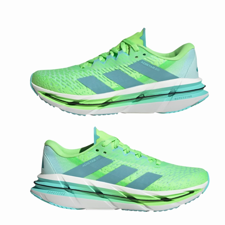 Adidas Men's Adistar BYD Running Shoes in Lime Burst/Mint Ton/Flash Aqua AW25 long - distance - runner Comfortable fit