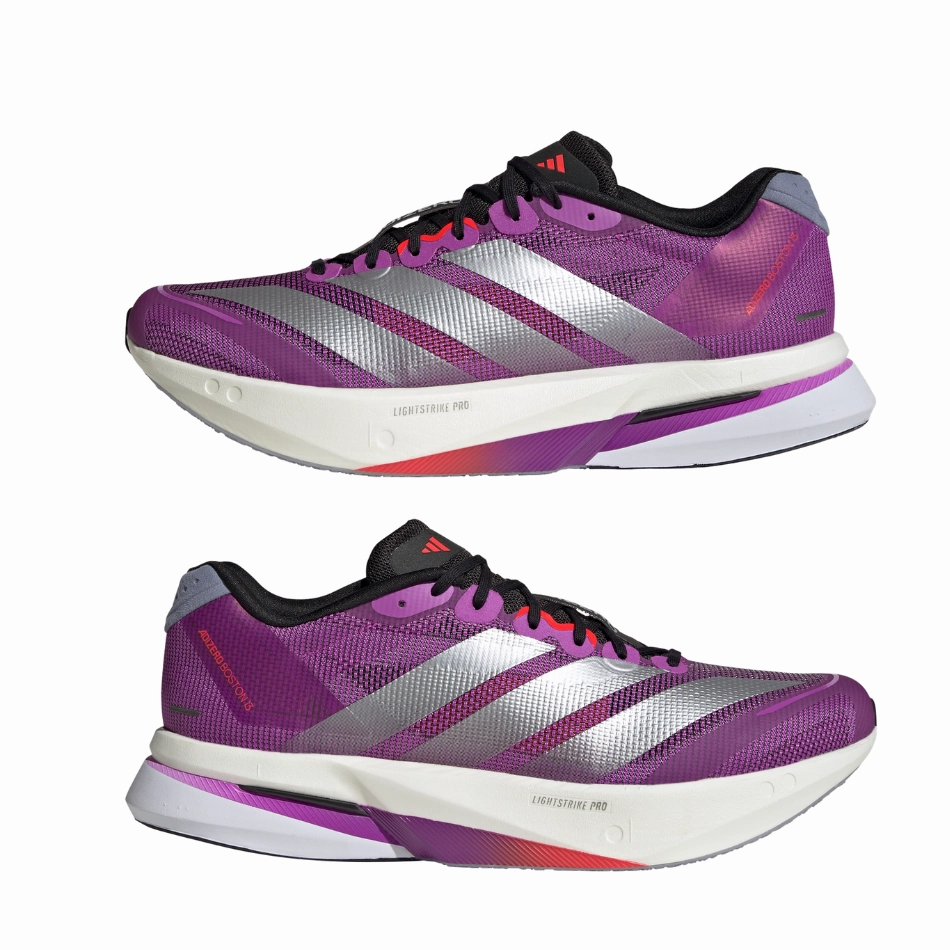 Adidas Men's Boston 13 Running Shoes in Purple/Silver AW25 Arch Lock Tech All - Purpose