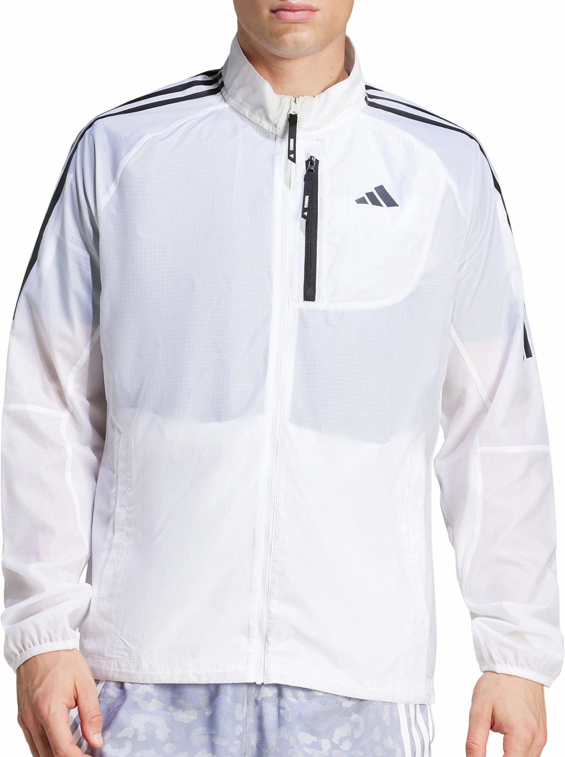 New Year's adidas Own The Run 3 Stripes Packable Mens Running Jacket - White