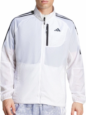 New Year's adidas Own The Run 3 Stripes Packable Mens Running Jacket - White